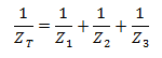 Fórmula de impedancias en paralelo